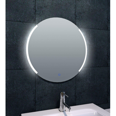 Wiesbaden Round Miroir 60cm avec chauffe miroir et éclairage LED intensité réglable IP44 aluminium