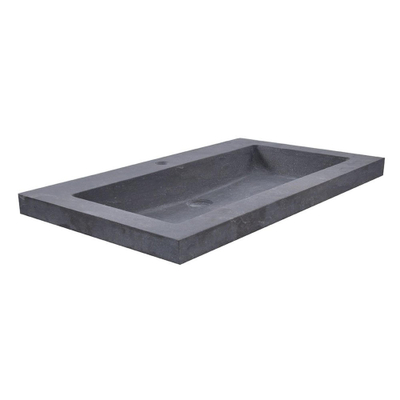 Wiesbaden B lavabo pour meuble - 60x46x5cm - 1 trou de robinet - pierre de taille - noir - DESTOCKAGE