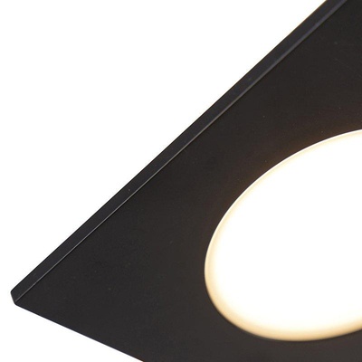 QAZQA Simply Inbouwspot - set van 8 - 9x9cm - incl. LED - 3 staps dimbaar - IP44 - vierkant - mat zwart