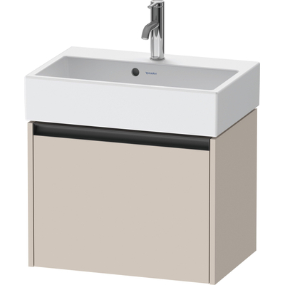 Duravit Ketho.2 Wastafelonderbouwkast - met 1 lade - 58.4x39x44cm - met greep antraciet - taupe mat