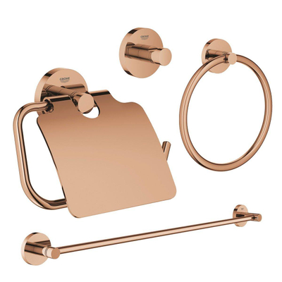Grohe Essentials Accessoireset 4-delig - handdoekring - handdoekhouder - handdoekhaak - toiletrolhouder met klep - warm sunset (koper)
