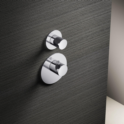 Hotbath Mate High Flow mitigeur thermostatique avec 1 vanne d'arrêt, élément encastré inclus chrome