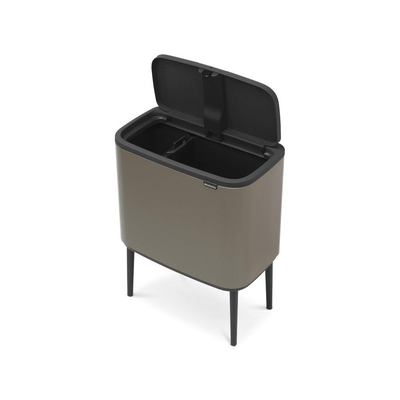 Brabantia Bo Touch Bin Afvalemmer - 11+23 liter - 2 kunststof binnenemmers - platinum