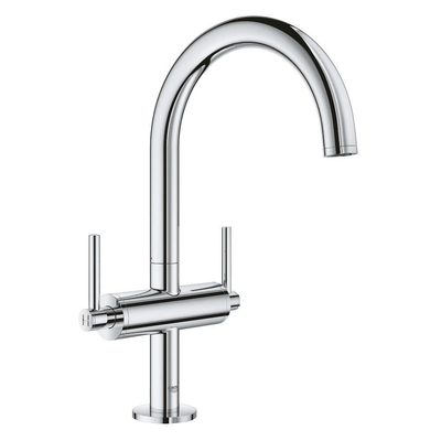 GROHE Atrio Wastafelkraan Opbouw - uitloop 16.6cm - L-size - push open - draaibaar - chroom