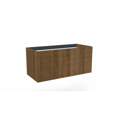 Arcqua Ridge Meuble sous lavabo - 100x45.5x45cm - 1 tiroir - push to open - mdf plaqué - chêne café