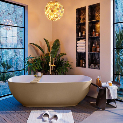 Mondiaz ALAN-DLUX Ensemble de meuble - 130cm - meuble Oro mat - 1 tiroir - Lavabo Cloud Lava suspendu - vasque Droite - 0 trous de robinet