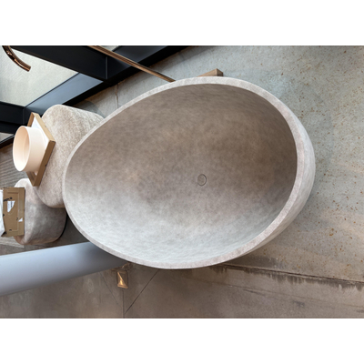 Ideavit Idea.sense baignoire îlot - 160x97.5x58cm - incl. bonde pop-up - béton D1