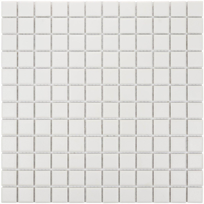 The Mosaic Factory London mozaïektegel - 30x30cm - wand en vloertegel - Vierkant - Porselein Super White Mat