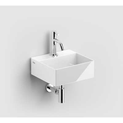 Clou New Flush 1 Lave-main avec bonde et trou de robinet céramique blanc brillant