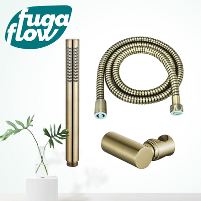 FugaFlow Eccelente Sobrado Badkamer handdoucheset incl staafhanddouche - houder - anti-twist slang geborsteld Messing PVD