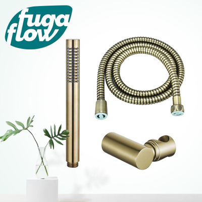 FugaFlow Eccelente Sobrado ensemble de douche à main avec support de douche debout et flexible anti-torsion en laiton brossé