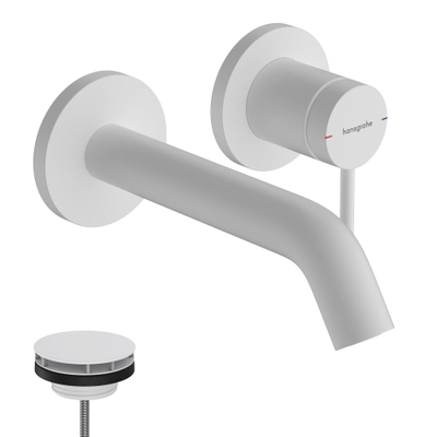 Hansgrohe Tecturis Robinet lavabo encastré - mitigeur - rond - mono-commande - bec 16.5 cm - blanc mat