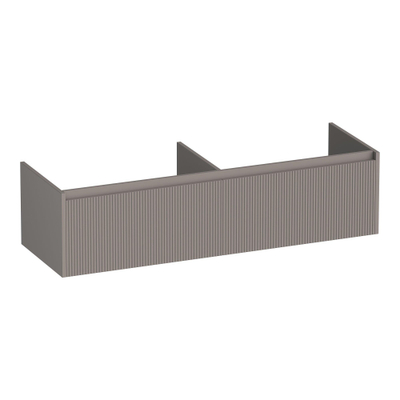 BRAUER Embrace Wavy wastafelonderkast 140 2 softclose lades - greeploos - 2 sifon uitsparingen - mat taupe