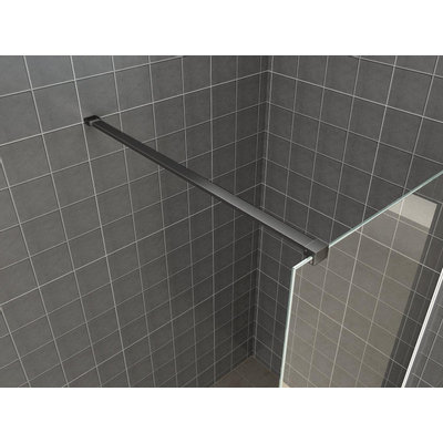 Wiesbaden Safety Douche à l'italienne 90x200cm avec verre Nano 10mm et profilé noir