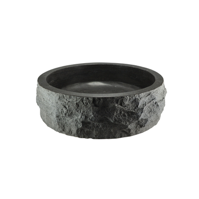 Wiesbaden B Vasque à poser 40x12cm ronde en pierre naturelle noir