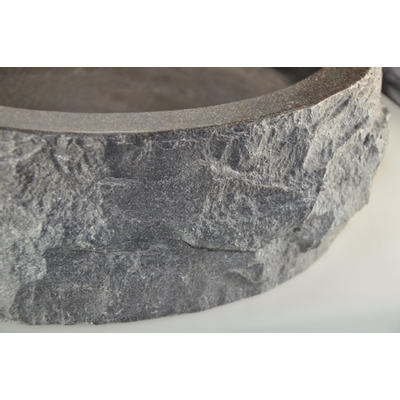 Wiesbaden Raw vasque à poser ronde martelée 40x12 cm pierre dure adoucie