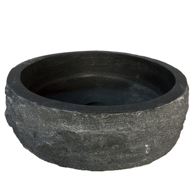 Wiesbaden Raw vasque à poser ronde martelée 40x12 cm pierre dure adoucie