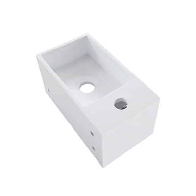 Wiesbaden Julia fonteinbak 35.6x20.3x15.9cm met handdoekhouder kraangat rechts solid surface wit - licht beschadigd - OUTLET UDEN