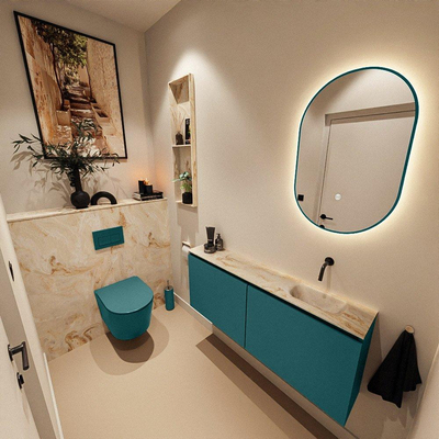 MONDIAZ TURE-DLUX Meuble toilette - 120cm - Smag - EDEN - vasque Frappe - position droite - sans trou de robinet