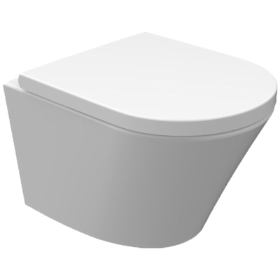 Wiesbaden Vesta Pack WC sans rebord composé d'un réservoir encastré, d'un WC suspendu compact avec abattant de WC et plaque de commande chromé mat