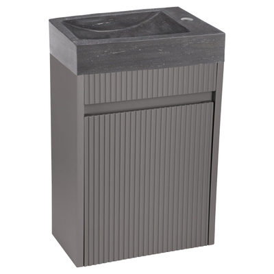 Differnz Hura Lavabo pour WC - 40x22x11cm - pierre calcaire - gris