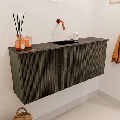 Mondiaz JOYA-DLUX 100cm toiletmeubel - kleur Shadow - Wastafel FAYE positie Midden Zonder kraangat kleur Lava.