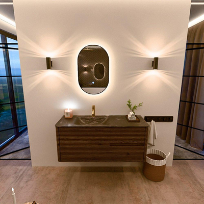 Mondiaz CIRO-DLUX Ensemble de meubles de salle de bains - 120x45x50cm - Lavabo solid surface Lava - 1 vasque à gauche - 1 trou de robinet - 2 tiroirs - Dusk