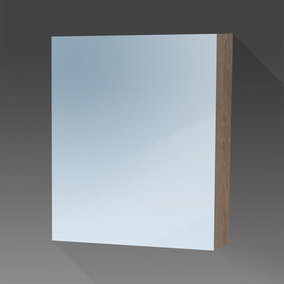 Saniclass Dual Spiegelkast - 60x70x15cm - 1 linksdraaiende spiegeldeur - MFC - legno viola OUTLETSTORE