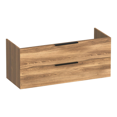 BRAUER Elevate meuble sous lavabo 120 excl. poignées à poser 2 tiroirs softclose et 2 découpes pour siphon - Honey