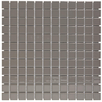 The Mosaic Factory Barcelona mozaïektegel - 30x30cm - wandtegel - Vierkant - Porselein Grey Glans