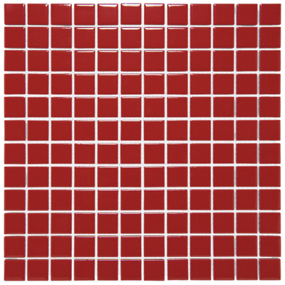 The Mosaic Factory Barcelona carrelage mosaïque - 30x30cm - carrelage mural - Carré - Porcelaine Rouge Brillant