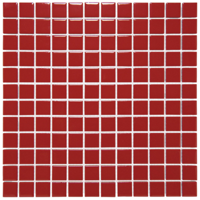 The Mosaic Factory Barcelona mozaïektegel - 30x30cm - wandtegel - Vierkant - Porselein Red Glans