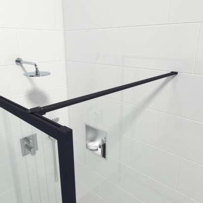 Saniclass Bellini Inloopdouche - 140x200cm - veiligheidsglas - mat zwarte lijst rondom - anti kalk SHOWROOMMODEL