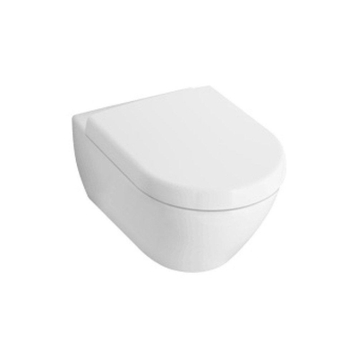 Villeroy & Boch Subway Compact Pack WC à fond creux avec réservoir encastrable, abattant et plaque de commande verticale/horizontale Blanc