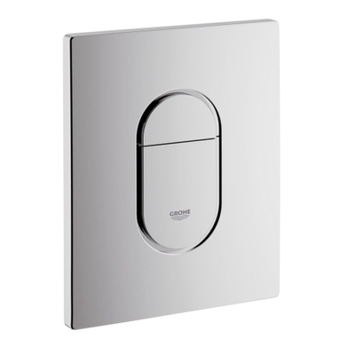 Villeroy & Boch O.novo Compact Pack WC avec réservoir encastrable, WC suspendu à fond creux et abattant frein de chute et déclipsable, plaque de commande verticale chrome