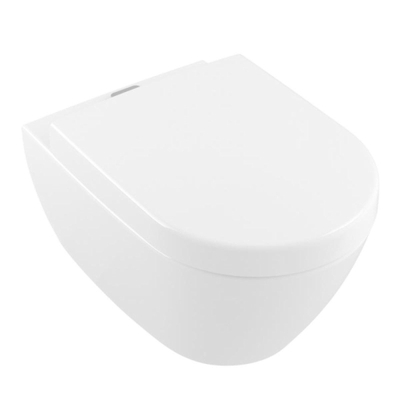 Villeroy & Boch Subway 2.0 ViFresh ensemble WC avec abattant Slimseat à fermeture en douceur softclose et déclipsage rapide quick release et plaque de commande horizontale verticale blanc