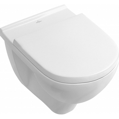 Villeroy & Boch O.novo Pack WC avec réservoir encastrable, WC murale à fond creux avec abattant frein de chute et déclipsable, plaque de commande verticale/horizontale blanc