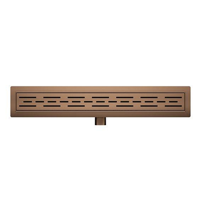 Wiesbaden Douchegoot met flens en rooster - 100x7cm - PVD - geborsteld brons koper