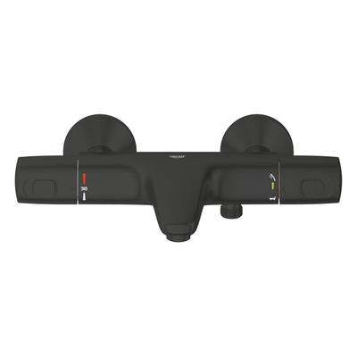 Grohe Precision Trend QuickFix Robinet de baignoire - thermostatique - avec inverseur - avec raccords - entraxe 15cm - Noir mat