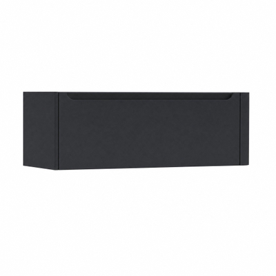H&R Badmeubelen Juice Meuble sous lavabo - 120x45x40cm - angle droit arrondi - 1 tiroir - poignée intégrée - Bleu foncé