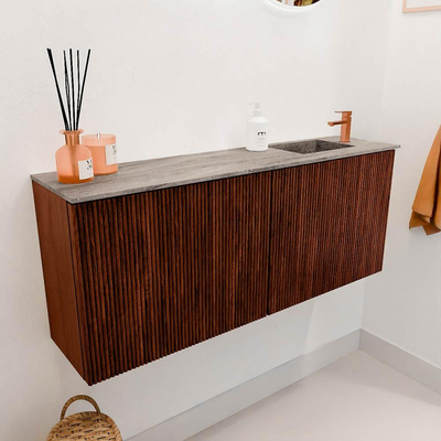 Mondiaz JOYA-DLUX 100cm toiletmeubel - kleur Ruby - Wastafel FAYE positie Rechts 1 kraangat kleur Oza.