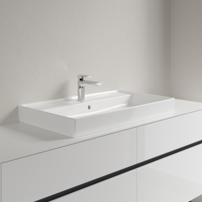 Villeroy & Boch Collaro meubelwastafel onderzijde - geslepen - 80x47cm - met overloop - 1 kraangat - White Alpine (glans wit)