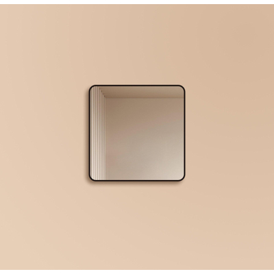 Saniclass Retro Line 2.0 Square Miroir carré 80x80cm arrondi cadre noir mat