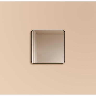 Saniclass Retro Line miroir – carré – 80 x 80 cm – Noir mat