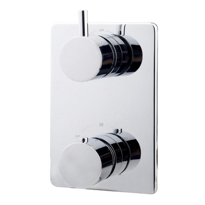 Wiesbaden Caral Ensemble de finition thermostat encastré 2 voies chrome