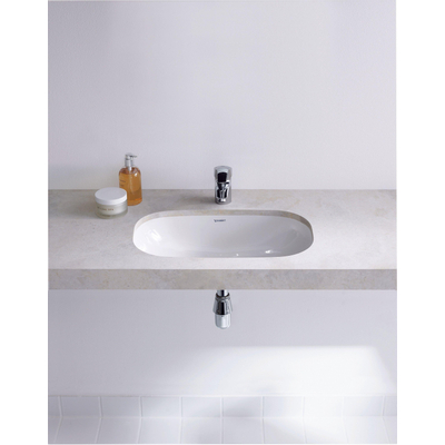 Duravit D Code lavabo encastré par le dessous 56x40cm sans trou de robinet avec trop-plein blanc