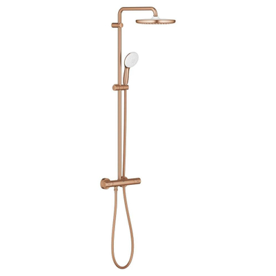 GROHE Tempesta 250 doucheset - met thermostaat wand - geborsteld warm sunset (koper)