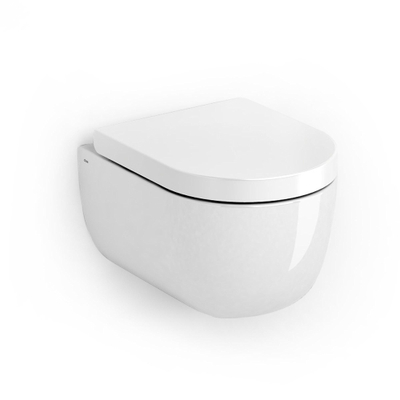 Clou Hammock Compact Pack WC avec réservoir encastrable WC suspendu et abattant frein de chute et déclipsable avec plaque de commande verticale chrome mat