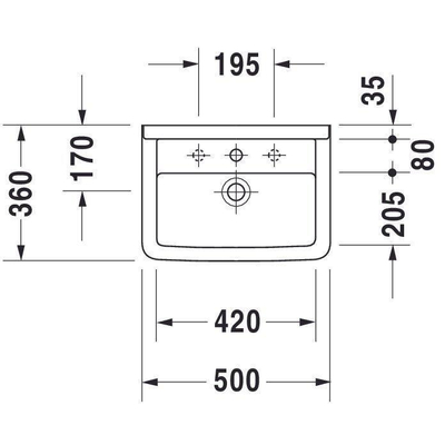 Duravit Starck 3 Wastafel - 50x36cm - wit