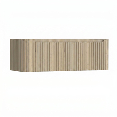 H&R Badmeubelen Juice Wastafelonderkast - 120x45x40cm - linkerhoek afgerond - 3D-front - 1 lade - geïntegreerde greep - french oak